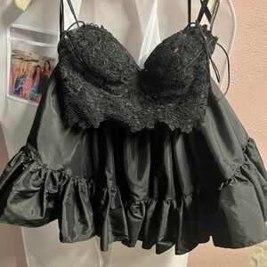 Sherri Hill Elegant Black Lace Slip